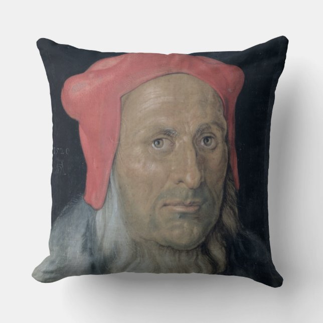 Porträt eines bärtigen Mannes in Red Hat, 1520 (Öl Kissen (Vorderseite)