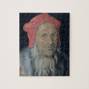 Porträt eines bärtigen Mannes in Red Hat, 1520 ( Puzzle