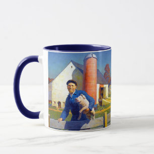 Porträt eines Bauern N C Wyeth Americana Art 15oz Tasse