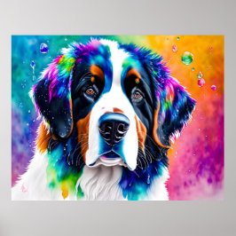 Porträt eines Berner Hundes Poster