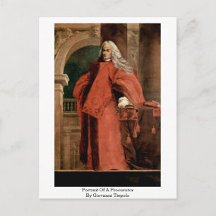 Porträt eines Beschützers von Giovanni Tiepolo Postkarte