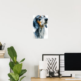 Porträt eines Bluetick Coonhounds Poster