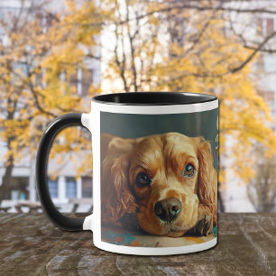 Porträt eines Buff American Cocker Spaniels Tasse