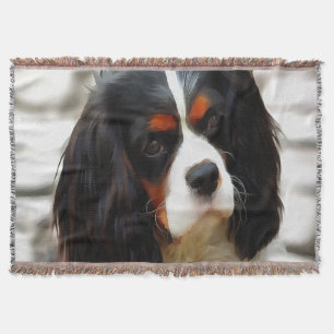 Porträt eines Cavalier King Charles Spaniels Decke