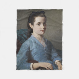 Porträt eines Eleganten Mädchens (von Leloir) Fleecedecke