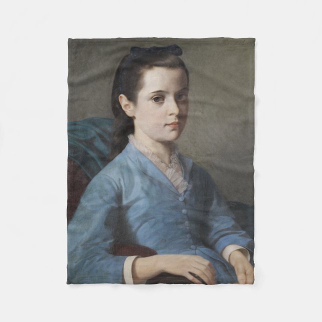Porträt eines Eleganten Mädchens (von Leloir) Fleecedecke (Vorderseite)