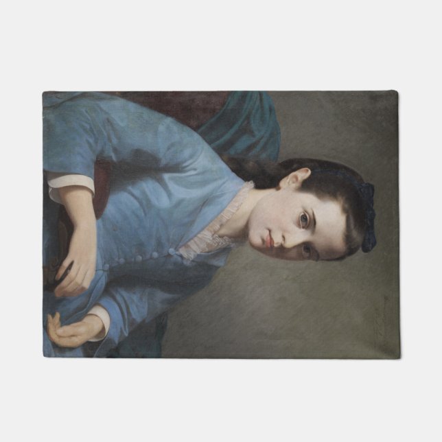 Porträt eines Eleganten Mädchens (von Leloir) Fußmatte (Vorderseite)