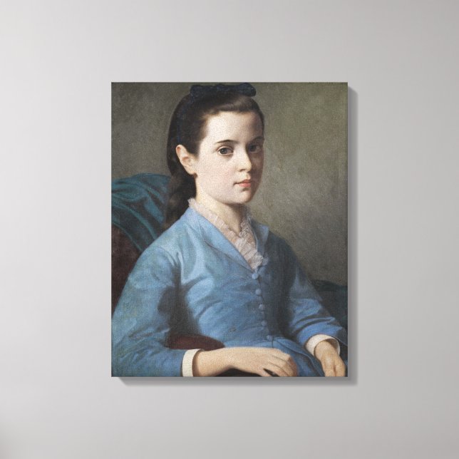 Porträt eines Eleganten Mädchens (von Leloir) Leinwanddruck (Vorderseite)