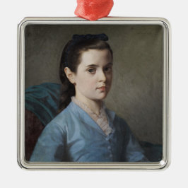 Porträt eines Eleganten Mädchens (von Leloir) Ornament Aus Metall