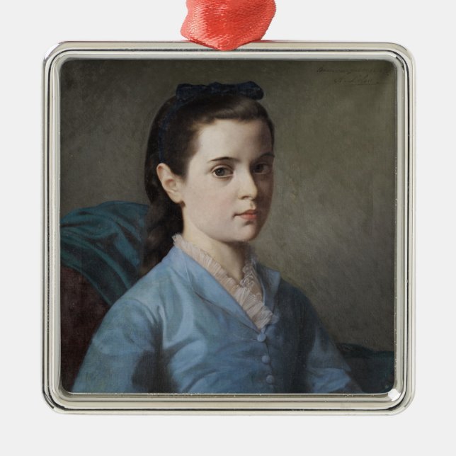 Porträt eines Eleganten Mädchens (von Leloir) Ornament Aus Metall (Vorne)