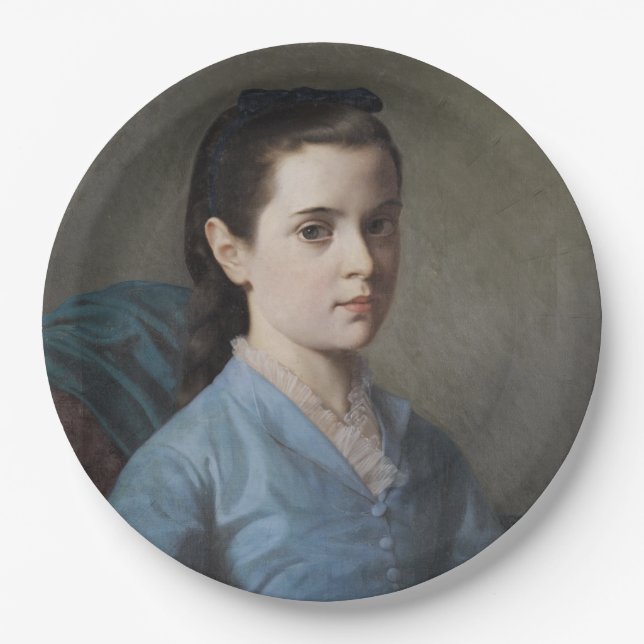 Porträt eines Eleganten Mädchens (von Leloir) Pappteller (Vorderseite)