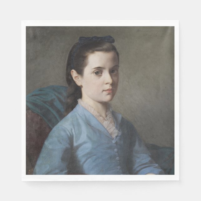 Porträt eines Eleganten Mädchens (von Leloir) Serviette (Vorderseite)