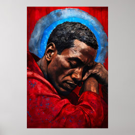 Porträt eines Emotionalen Schwarzen Mannes Poster