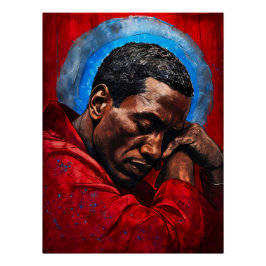 Porträt eines Emotionalen Schwarzen Mannes Poster