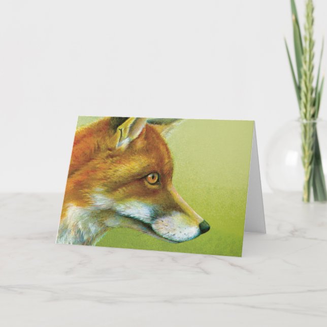 Porträt eines Fuchs alltäglicher Kunstkarte Karte (Vorderseite)