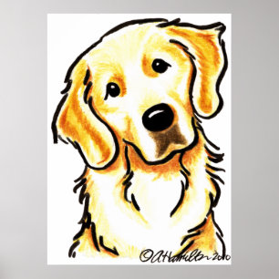 Porträt eines golden retriever poster