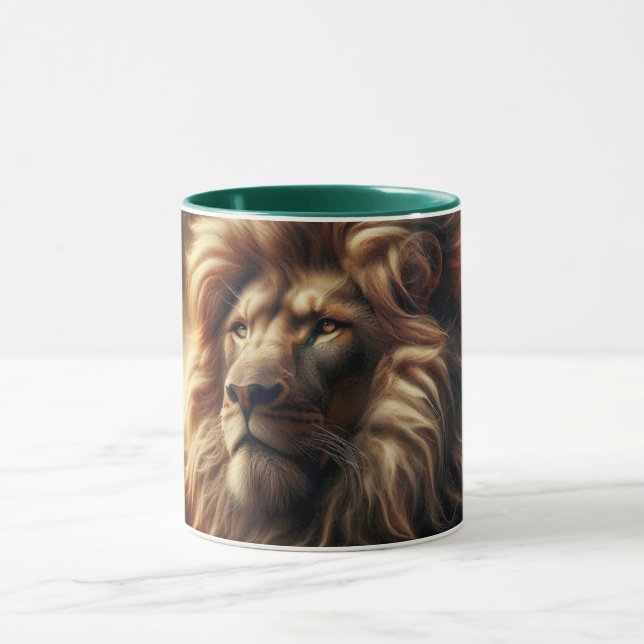 Porträt eines großen Löwen. Tasse (Zentrum)