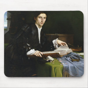 Porträt eines Herrn in seiner Studie, 1528-30 (Ö Mousepad