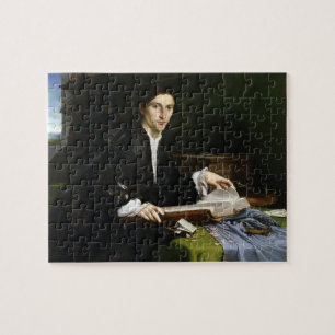 Porträt eines Herrn in seiner Studie, 1528-30 (Ö Puzzle