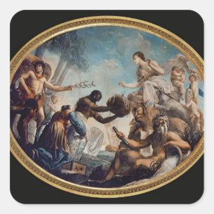 Porträt eines jungen Gentleman (Öl auf Leinwand) Quadratischer Aufkleber