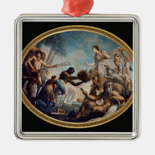 Porträt eines jungen Herrn (Öl auf Leinwand) Silbernes Ornament