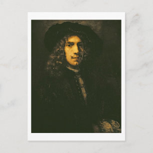 Porträt eines jungen Mannes, 1658 (Öl auf Postkarte