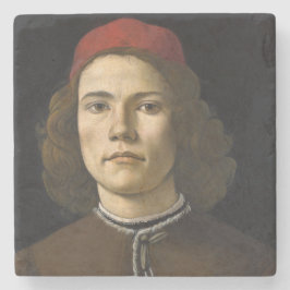 Porträt eines jungen Mannes durch Botticelli Steinuntersetzer