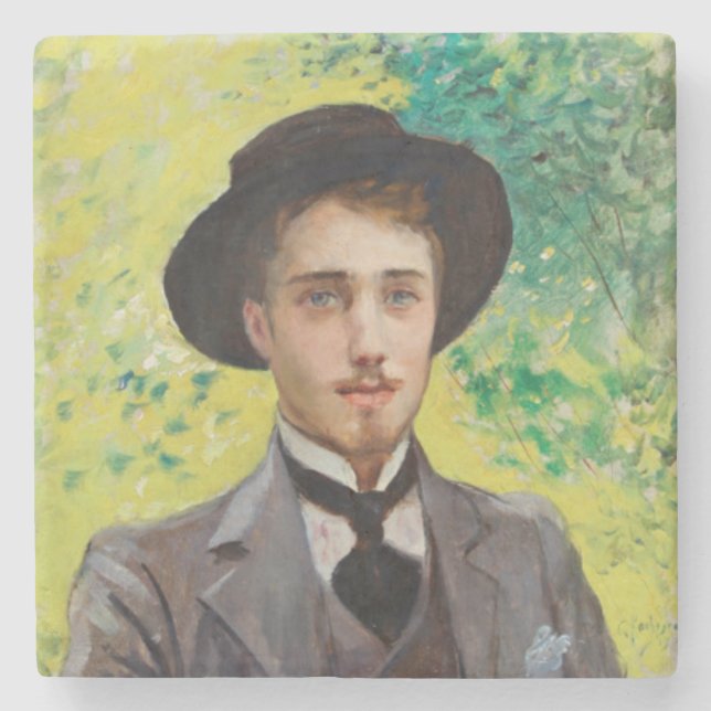 Porträt eines jungen Mannes (von Georges Rochegros Steinuntersetzer (Vorderseite)