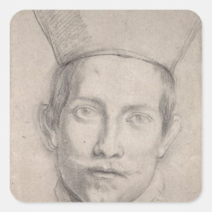 Porträt eines Kardinals 2 Quadratischer Aufkleber