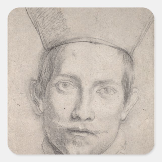 Porträt eines Kardinals 2 Quadratischer Aufkleber (Vorderseite)