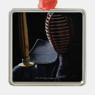 Porträt eines Kendo Fechters 6 Ornament Aus Metall