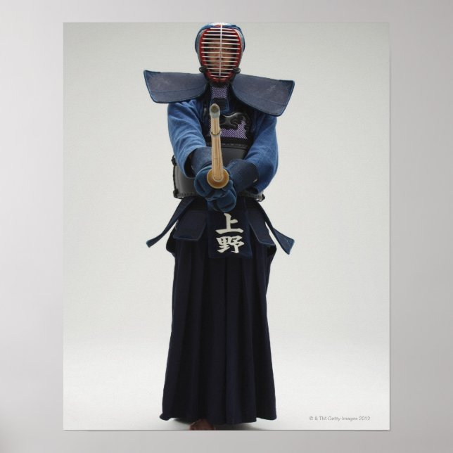 Porträt eines Kendo Fencer Poster (Vorne)