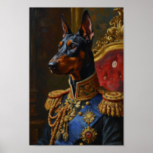 Porträt eines königlichen Dobermanns Poster