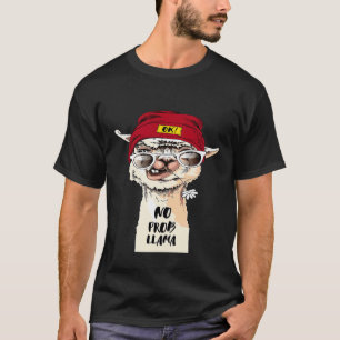 Porträt eines Lamas in Hipster-Mütze Sonnenbrille T-Shirt