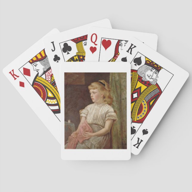Porträt eines Mädchens, 1896 (Öl auf Leinwand) Spielkarten (Rückseite)