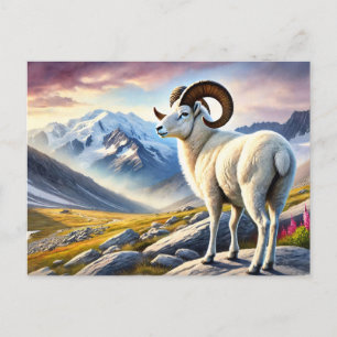 Porträt eines majestätischen Dall Rams Postkarte