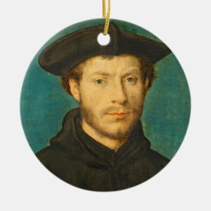 Porträt eines Mannes, C. 1536 - 40 (Öl auf Keramikornament