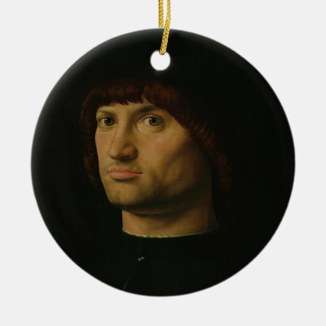 Porträt eines Mannes oder der Condottiere, 1475 Keramik Ornament (Vorne)