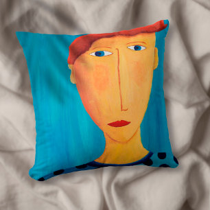 Porträt eines Mannes Zeitgenössische Kunstmalerei Kissen