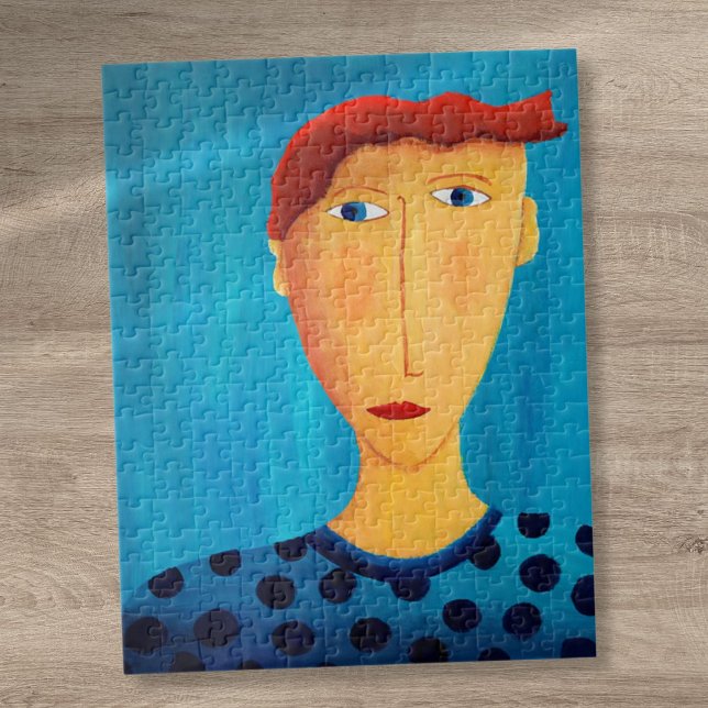 Porträt eines Menschen, zeitgenössische Kunst Male Puzzle (Portrait Of A Man Contemporary Art Painting Jigsaw Puzzle)