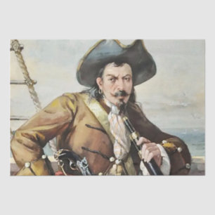 „Porträt eines Piraten“ von unbekanntem Künstler Seidenpapier