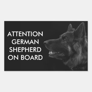 Porträt eines Schäferhundhundes Rechteckiger Aufkleber