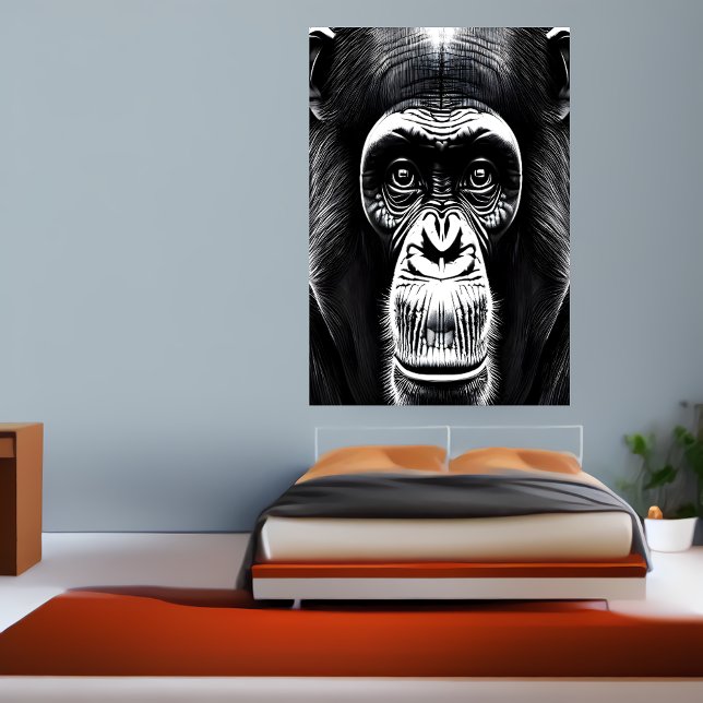 Porträt eines Schimpansen | AI Art Poster (Von Creator hochgeladen)