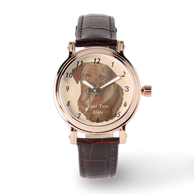 Porträt eines seltenen roten Golden Labrador Retri Armbanduhr (Vorderseite)