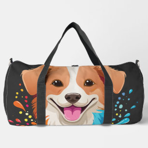 Porträt eines süßen Hundes mit fließenden Farben, Duffle Bag