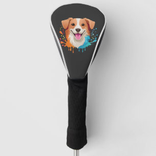 Porträt eines süßen Hundes mit fließenden Farben, Golf Headcover