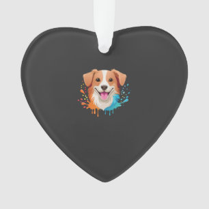 Porträt eines süßen Hundes mit fließenden Farben, Ornament