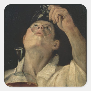 Porträt eines trinkenden Mannes, c.1581-4 (Öl auf Quadratischer Aufkleber