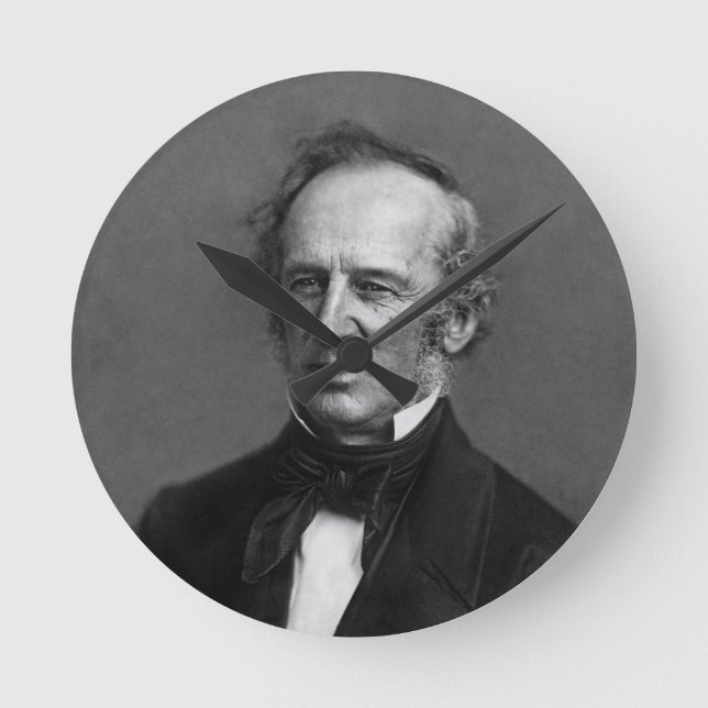 Porträt Flottenadmiral-Cornelius Vanderbilt circa Runde Wanduhr (Vorderseite)