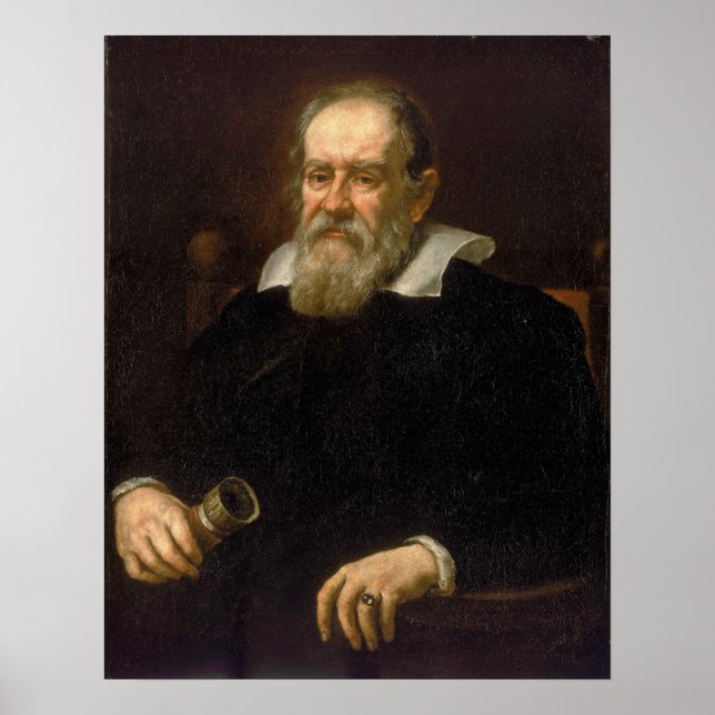 Porträt Galileo Galilei von Justus Sustermans Poster (Vorne)
